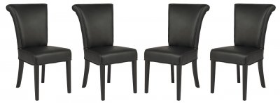 Eden Set of 4 Dining Chairs EV18BLL in Black by LeisureMod