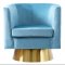 Bellagio Set of 2 Accent Chairs 581 in Aqua Velvet by Meridian