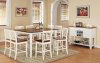 White & Oak Finish Modern Counter Height Dining Table w/Options