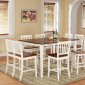 White & Oak Finish Modern Counter Height Dining Table w/Options