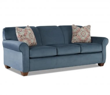 Mayhew Queen Sleeper Sofa in Blue Fabric by Klaussner