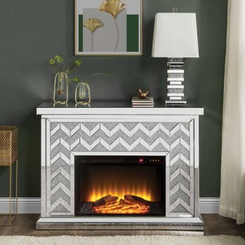 Noralie Electric Fireplace 90530 in Mirrored by Acme [AMFP-90530 Noralie]