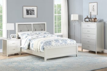 F9426T 4Pc Youth Bedroom Set in Silver by Poundex [PXKB-F9426T Silver]