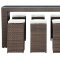 Cubed 7Pc Outdoor Patio Pub Set in Brown/White by Modway