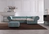 Metropolitan Sectional Sofa 0669A Blue Fabric by VIG w/Ottoman