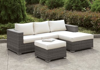 Somani CM-OS2128-15 Outdoor Sectional Sofa & Ottoman Set [FAOUT-CM-OS2128-15-Somani]