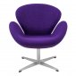 Swan Lounge Chair SW29PRW in Purple Wool by LeisureMod