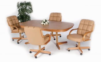 Natural Oak Casual Dinette W/Optional Bonded Leather Chairs [CRDS-85-DG823 & DG9520B]