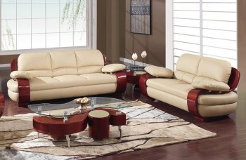 965 Sofa & Loveseat Set in Leather by Global Furniture USA [GFS-965]