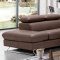 Caracas Sectional Sofa in Brown Full Leather by ESF