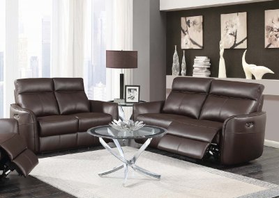 Scranton Power Motion Sofa 650211PP in Dark Brown by Coaster