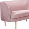 Vivian Sofa 694 in Pink Velvet Fabric by Meridian w/Options