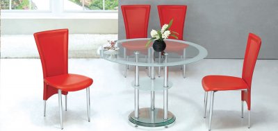 Modern Dinette With Round Glass Top