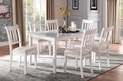 Nadalia 7Pc Dining Set 5648-60 in White by Homelegance