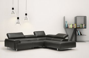 Ming 8009 Genuine Leather Sectional Sofa in Brown by IDP Italia [IDSS-8009-QS-Brown-Ming]