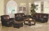 Brown Leather Classic Sofa & Loveseat Set w/Optional Items