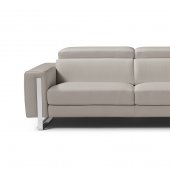 Adriano Sofa & Loveseat Set in Warm Grey Leather by Whiteline