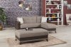 Almira Comet Brown Sectional Sofa in Fabric by Casamode