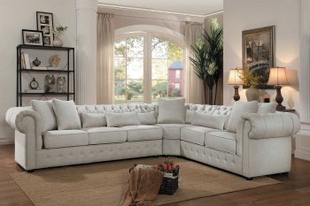 Savonburg Sectional Sofa 8427 in Neutral Fabric by Homelegance [HESS-8427 Savonburg]