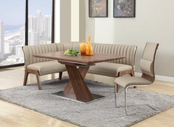 Bethany Dining Table Set in Walnut by Chintaly w/Options [CYDS-Bethany-DT]