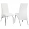 Alaia Dining Set 5Pc 190710 in Chrome by Coaster w/White Chairs