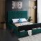 Bliss Bed in Green Velvet Fabric by Meridian w/Options