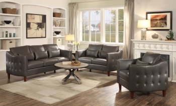 Braxten Sofa 506001 in Grey Leatherette by Coaster w/Options [CRS-506001 Braxten]