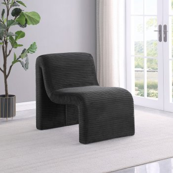 Drayton Accent Chair Set of 2 907526 Black Corduroy by Coaster [CRAC-907526 Drayton]