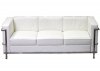 Charles Petite Leather Sofa in White by Modway w/Options