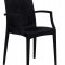 Weave Set of 4 Indoor/Outdoor Chairs MCA19BL -Black - LeisureMod