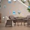 Mozaik Round Outdoor Dining Set 5Pc in Light Brown by Bellona