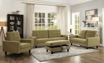 Nate Sofa 50255 in Mustard Fabric by Acme w/Options [AMS-50255 Nate]