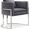 Pippa Accent Chair 524 in Grey Velvet Fabric by Meridian