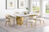 Tevlin Dining Table 108261 in White & Gold by Coaster w/Options