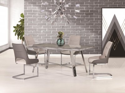 D849DT Dining Table in Gray by Global w/Optional D1119DC Chairs