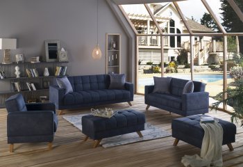 Montana Yakut Navy Sofa Bed in Fabric by Bellona w/Options [IKSB-Montana Yakut Navy]