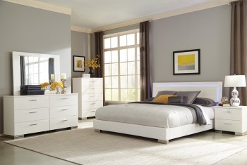 Felicity 203500 Bedroom Set 5Pc in White by Coaster [CRBS-203500 Felicity]