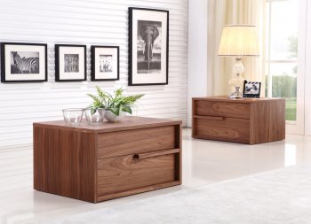 Dolce Set of 2 Nightstands in Walnut by Casabianca [CBNS-Dolce Walnut]