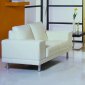 White Bycast Leather Modern Living Room Set