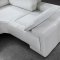 White Leather Modern Sectional Sofa w/Wrapped Arm Detail