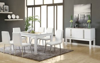 Kilee Dining Set 70990 in High Gloss White by Acme w/Options [AMDS-70990 Kilee]