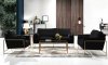 Mila Sofa 678 in Black Velvet Fabric by Meridian w/Options