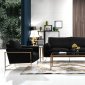 Mila Sofa 678 in Black Velvet Fabric by Meridian w/Options