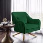 Paloma Accent Chair 585 in Green Velvet Fabric by Meridian