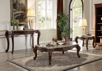 Mehadi Coffee Table 81695 in Walnut & Marble by Acme w/Options [AMCT-81695-Mehadi]