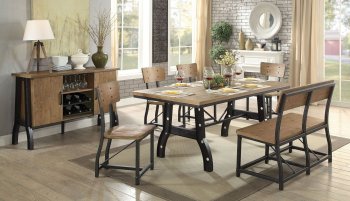 Kirstin Dining Table CM3573T in Rustic Oak w/Options [FADS-CM3573T-Kirstin]