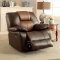 Pollux Reclining Sofa CM6864 in Two-Tone Brown Leatherette