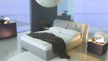 Bluemoon Platform Bed in Beige Fabric by Rossetto w/Options [Rossetto-Bluemoon-Sound-Beige]