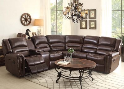 Palmyra Motion Sectional Sofa 8411-CR by Homelegance w/Console