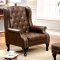 Vaugh 2Pc Chair & Ottoman Set CM-AC6801 in Rustic Brown